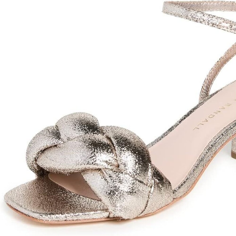 Loeffler Randall Gold Ankle Wrap Sandals Size 9